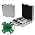 Poker chips set with aluminum chip case - 100 Card chips